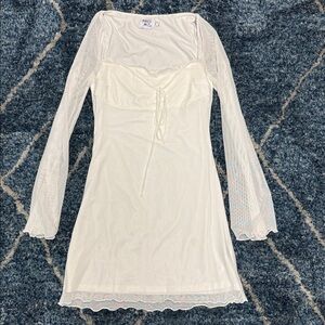 Princess Polly White Long Sleeve Dress